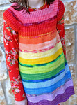 knit pullover mulit-color dress