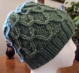 handknit cap free knitting pattern; Malabrigo Merino Worsted Yarn, color 506 mint