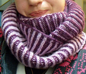 Newsprint Cowl neck scarf free knitting pattern