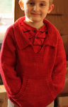 Malabrigo Worsted Merino Yarn, color ravelry red #611, child's pullover sweater