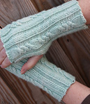 Cabled fingeless mittens