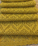 Malabrigo Silkpaca Yarn color frank ochre knit lace scarf
