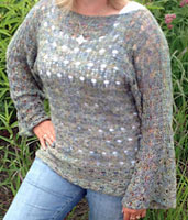 Pullover sweater pattern crocheted with Malabrigo Silkpaca color