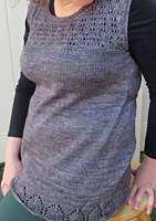 Malabrigo Alpaca & Silk Silkpaca Yarn color zarzamora lacey sweater vest