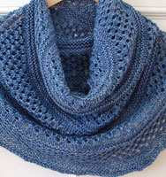 Malabrigo Alpaca & Silk Silkpaca Yarn color azules lace knit cowl neck scarf