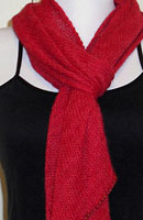 Malabrigo Alpaca & Silk Silkpaca Yarn color ravelry red bias knit scarf/shawl
