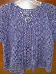 Handknit short sleeved lacey cardigan Cairo Jacket by Doris Chan