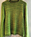 Hand-knit pullover sweater with Malabrigo Merino Sock Yarn color lettuce