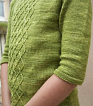 Hand-knit pullover sweater with Malabrigo Merino Sock Yarn color lettuce