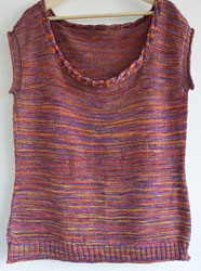 Sweater vest hand knit with Malabrigo Merino Sock Yarn color archangel