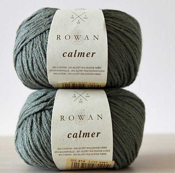 Rowan Calmer yarn color khaki #474
