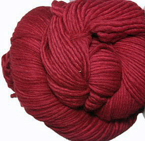 Malabrgo Merino Worsted yarn, color ravelry red 611