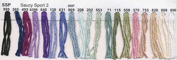 Reynolds Saucy Sport knitting yarn, cotton knitting yarn, color card