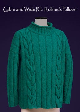 Vermont Fiber Designs knitting pattern - Cable & Rib Turtleneck