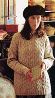 Jo Sharp Knitting Pattern Book Eight - Eclectic. Tweed Cable Sweater knitting pattern. Jo Sharp Silkroad DK Tweed knitting yarn.