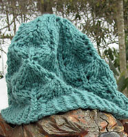 Lace Leaf Hat free knitting pattern