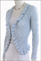 Adrienne Vittadini Dianna Lace & Ruffle Cardigan knitting pattern