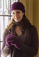 Adrienne Vittadini Fall 2007 vol 30 Trinity Stitch Hat & Mittens knitting pattern