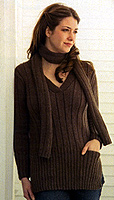 Adrienne Vittadini Fall 2007 vol 30  Lisa Ribbed Sweater Ribbed Scarf knitting pattern
