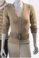 Adrienne Vittadini Fall Collection 2006 vol 28 Lucia Center Cable V-Neck Pullover knitting pattern