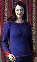 Adrienne Vittadini Fall 2007 vol 30  Lucia Color Block Scoop Neck Top knitting pattern