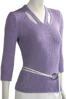 Adrienne Vittadini Marissa Split Neck Pullover knitting pattern