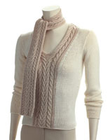 Adrienne Vittadini Martina Two Tone Pullover and Scarf