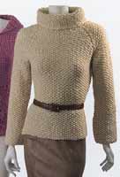 Adrienne Vittadini Mia Knitting yarn, Adrienne Vittadini Mia Knitting pattern, Mia Turtleneck Seed Stitch knitting pattern