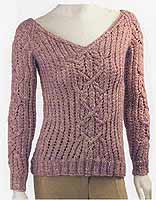 Adrienne Vittadini Mia Knitting yarn, Adrienne Vittadini Mia Knitting pattern, Mia Cable & Pointelle Pullover