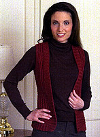 Adrienne Vittadini Fall 2007 vol 30  Trina Baby Cabled Vest knitting pattern
