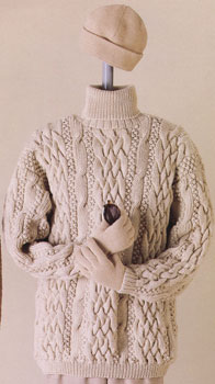 Daniella Cabled Turtleneck knitting pattern; Vittadini Patterns Fall 1993 vol 1