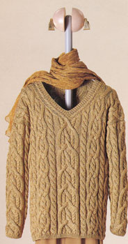 Francesca Cabled V-Neck Pullover knitting patern; Vittadini Patterns Fall 1993 vol 1