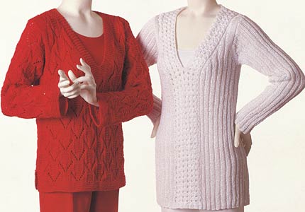 Adrienne Vittadini Spring Collection 1998 vol 10; Julia Pointelle Tunic &  Split Front Tunic knitting patterns