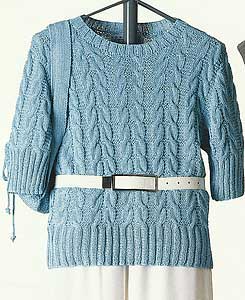 Vittadini Spring Collection 1995 vol 4 - Carina Short Sleeve Cabled Pullover knitting pattern