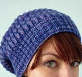 Malabrigo Worsted Merino Yarn, color indigo #88, beret hat