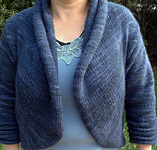 handknit shrug; Malabrigo Merino Worsted Yarn, color paris night