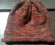 handknit cap, hat;